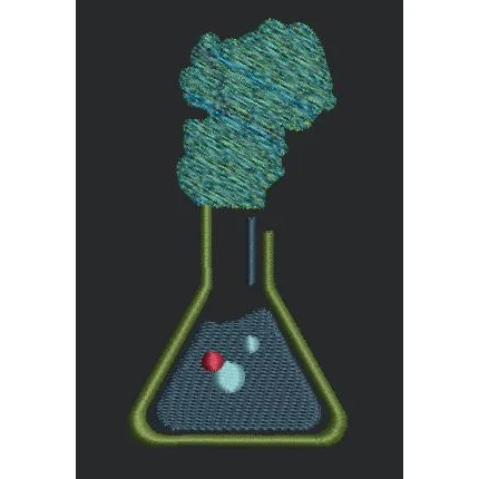 Bubbling Science Flask Embroidery Design