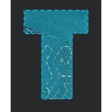 Letter T with Abstract Embroidery Design