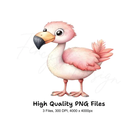 Cute Flamingo Clipart Bundle