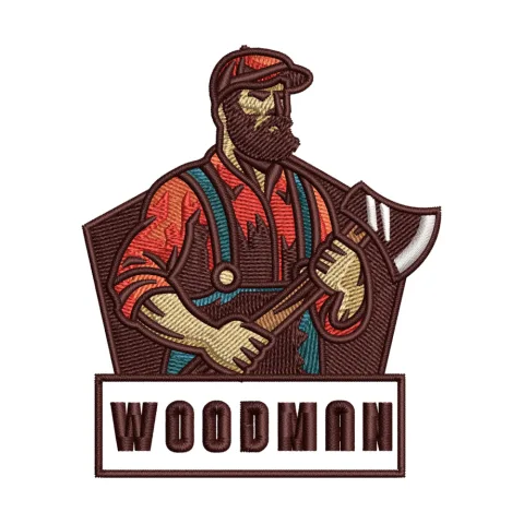Woodman Embroidery Design