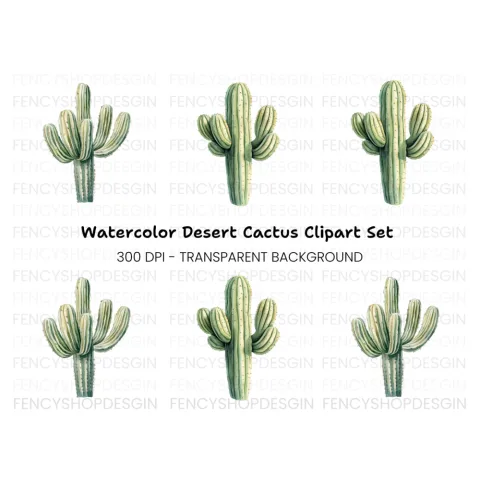 Saguaro Cactus Clipart Bundle