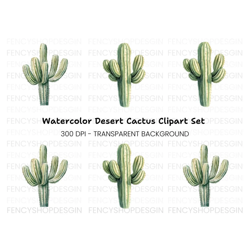 Saguaro Cactus Clipart Bundle
