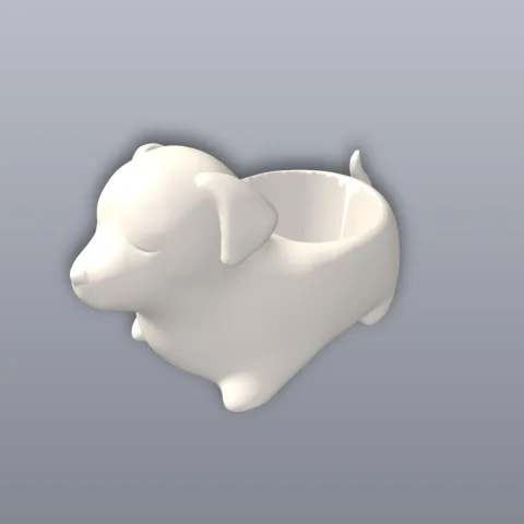 Dog Planter No Holes 3D Print STL File