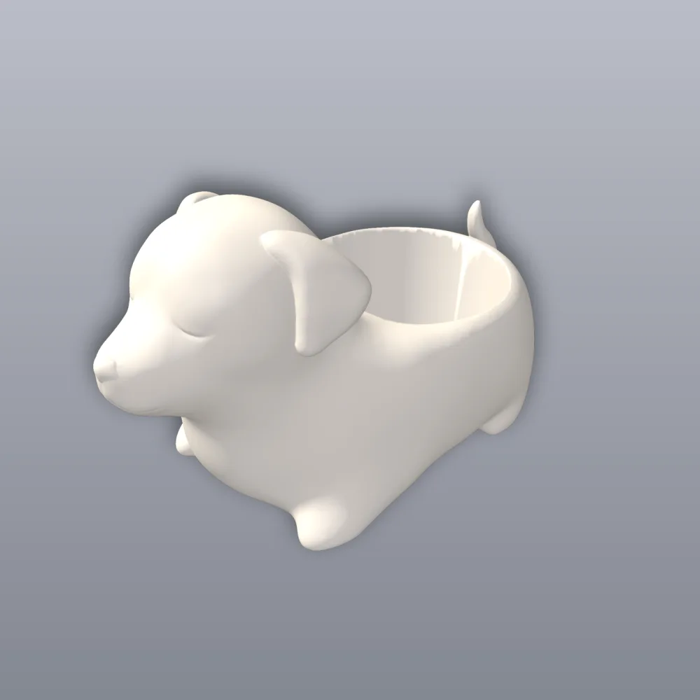 Dog Planter No Holes 3D Print STL File