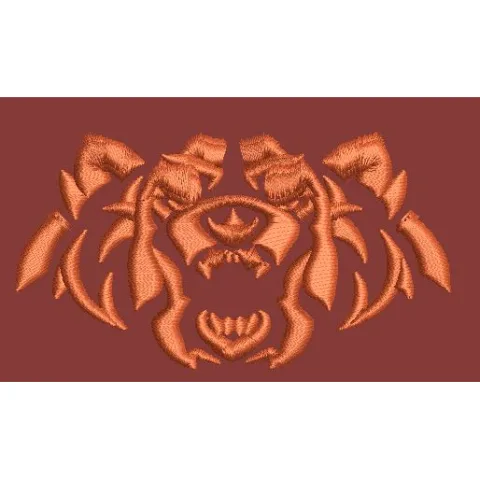 Maroon Grizzly Roar Embroidery Design