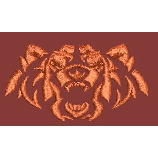 Maroon Grizzly Roar Embroidery Design