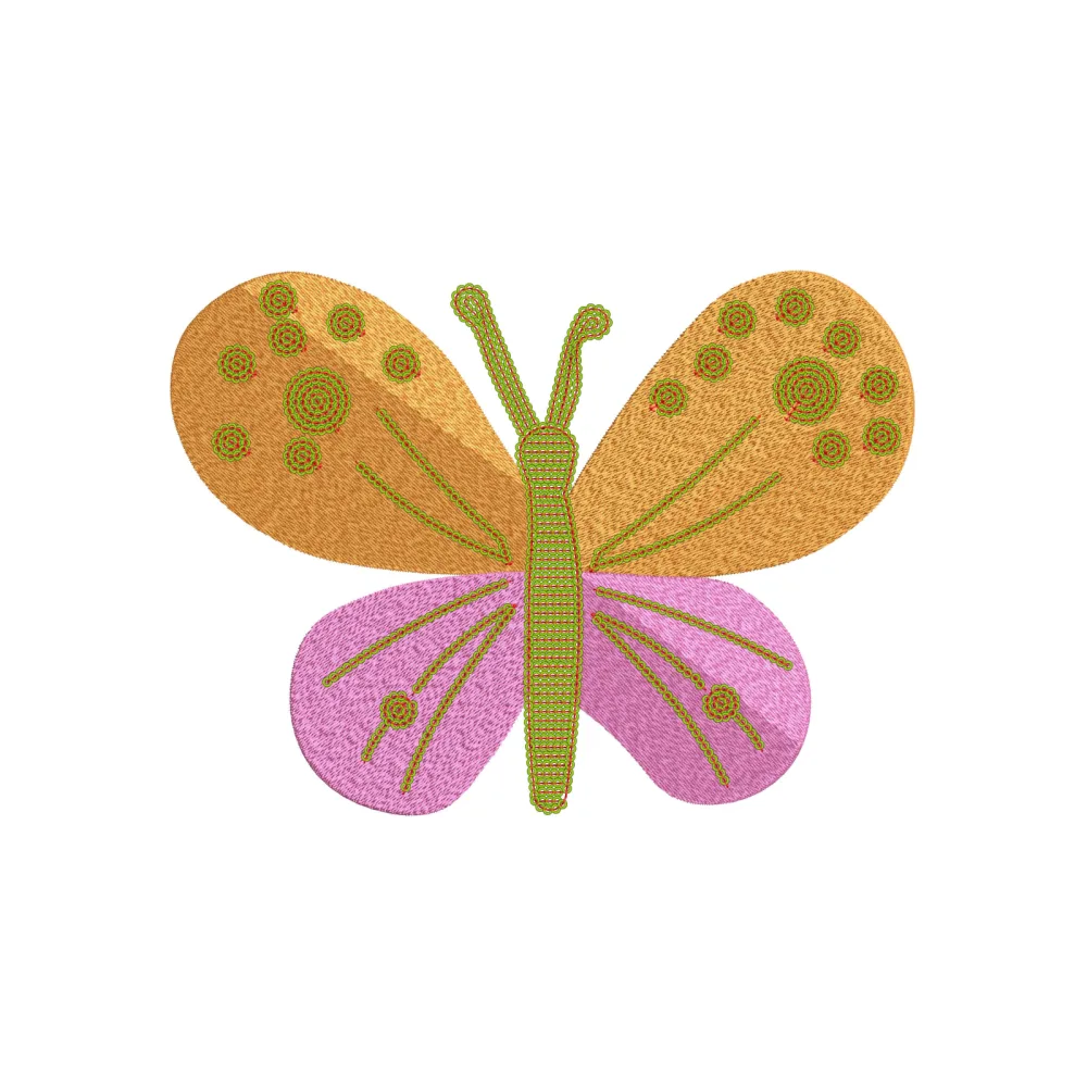 Butterfly Two Tone Embroidery Design