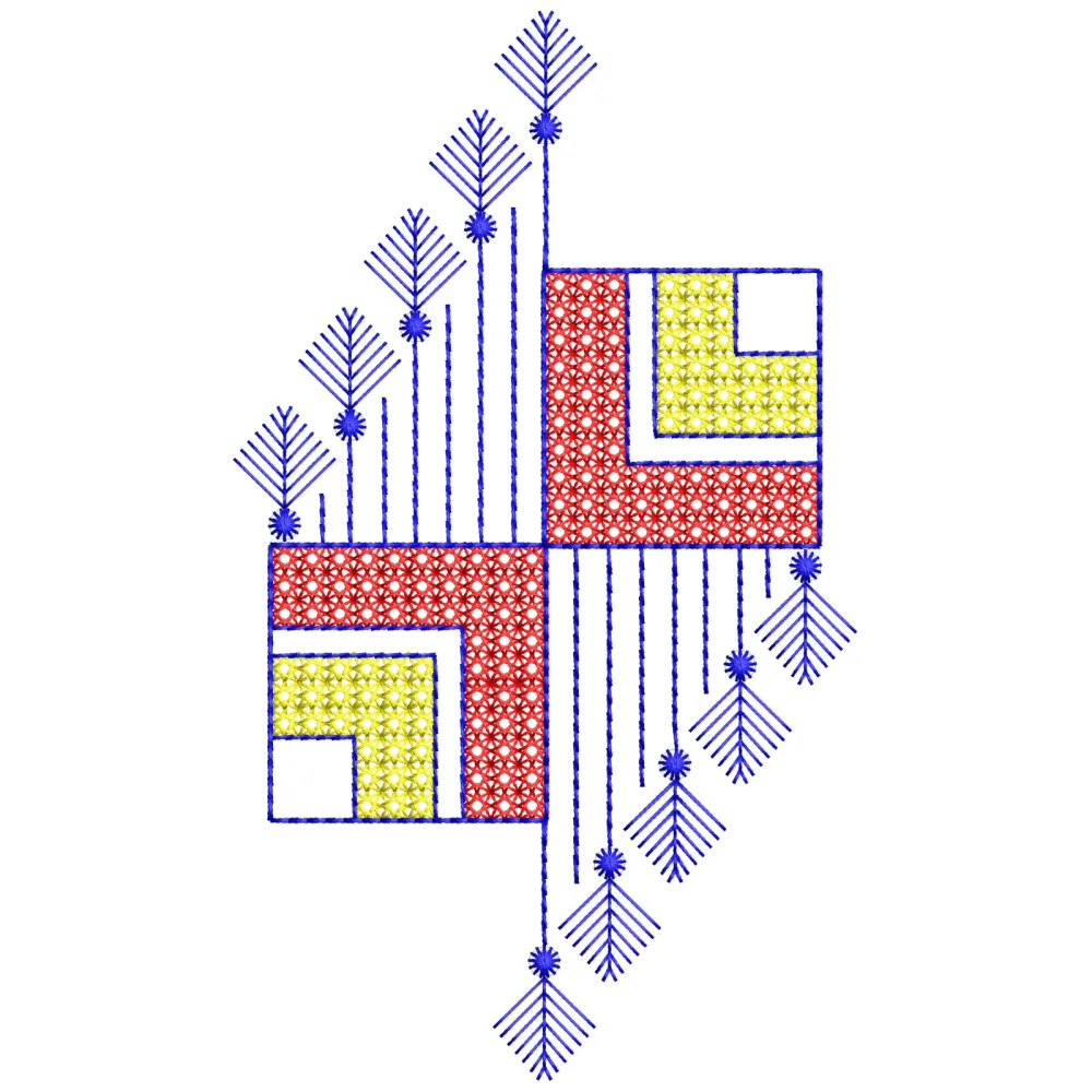 Geometric Cross Stitch Art Embroidery Design
