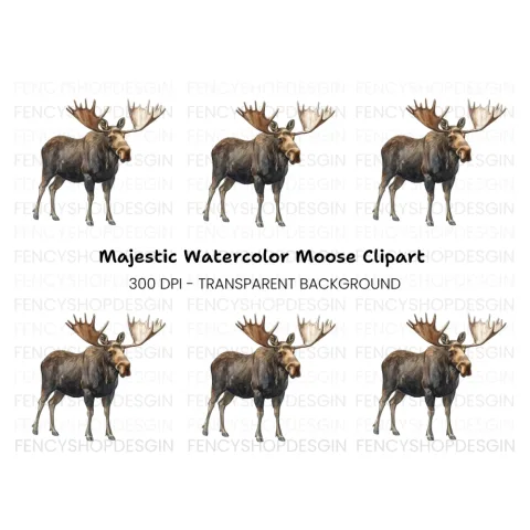 Majestic Moose Clipart Bundle