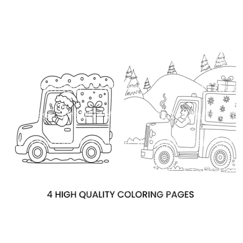 Winter Delivery TruckFun Coloring Books