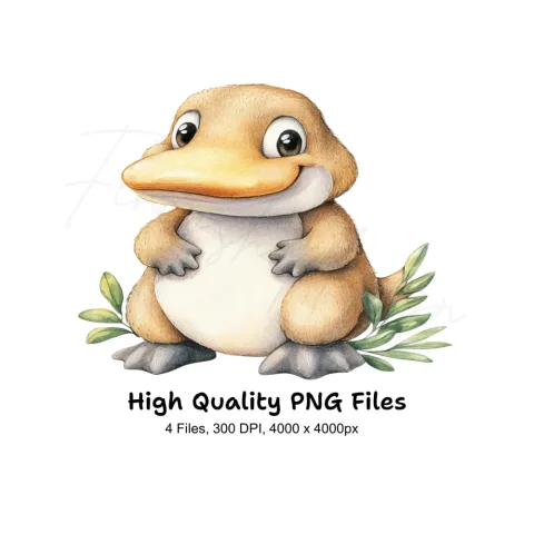 Cute Platypus Character Clipart Bundle