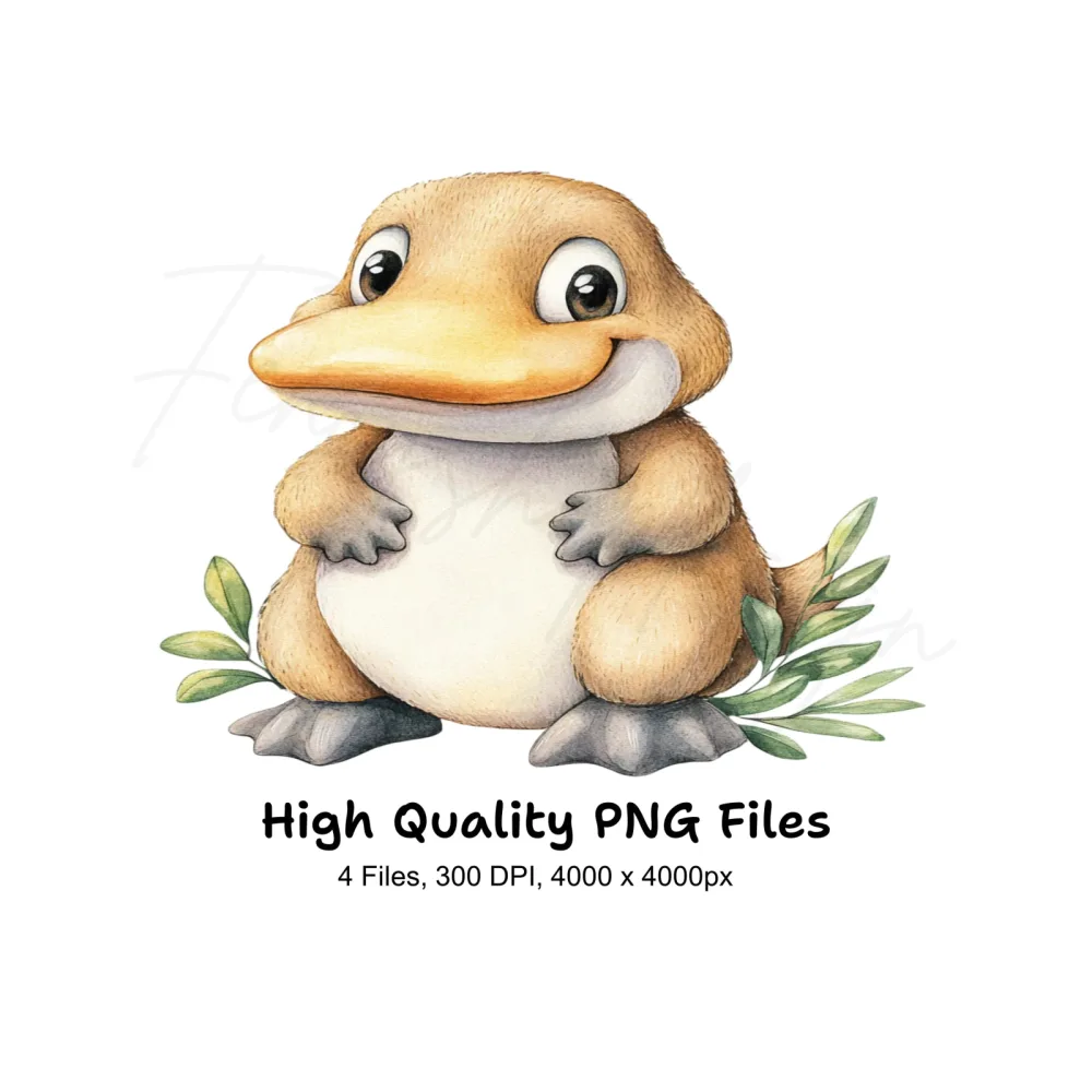 Cute Platypus Character Clipart Bundle