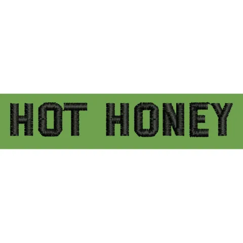 Hot Honey Lettering in Black Embroidery Design