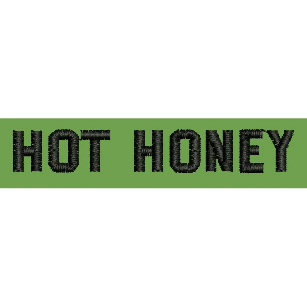 Hot Honey Lettering in Black Embroidery Design
