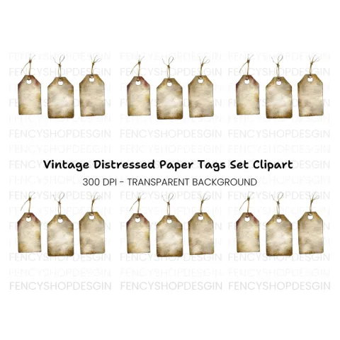Vintage Tags Clipart Bundle