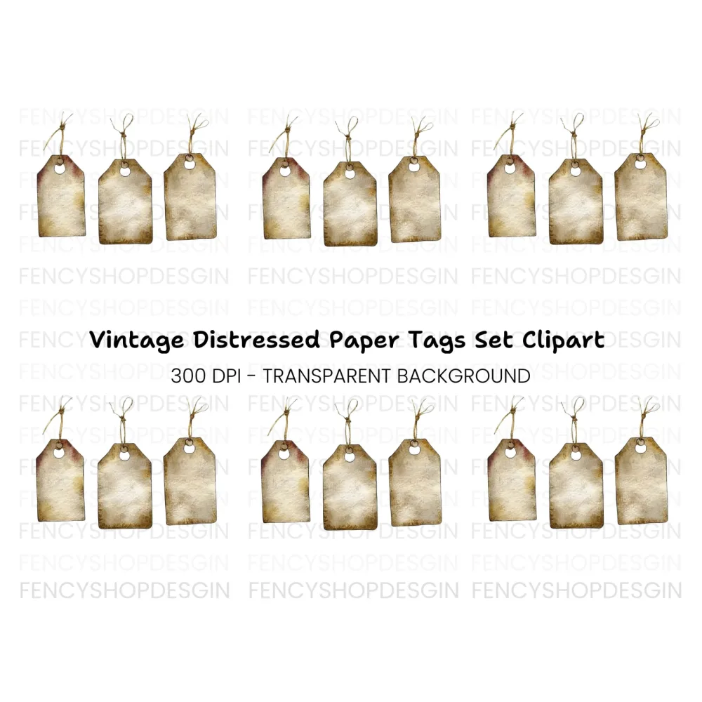 Vintage Tags Clipart Bundle