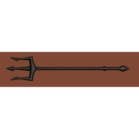 Trident Symbolic Weapon Embroidery Design