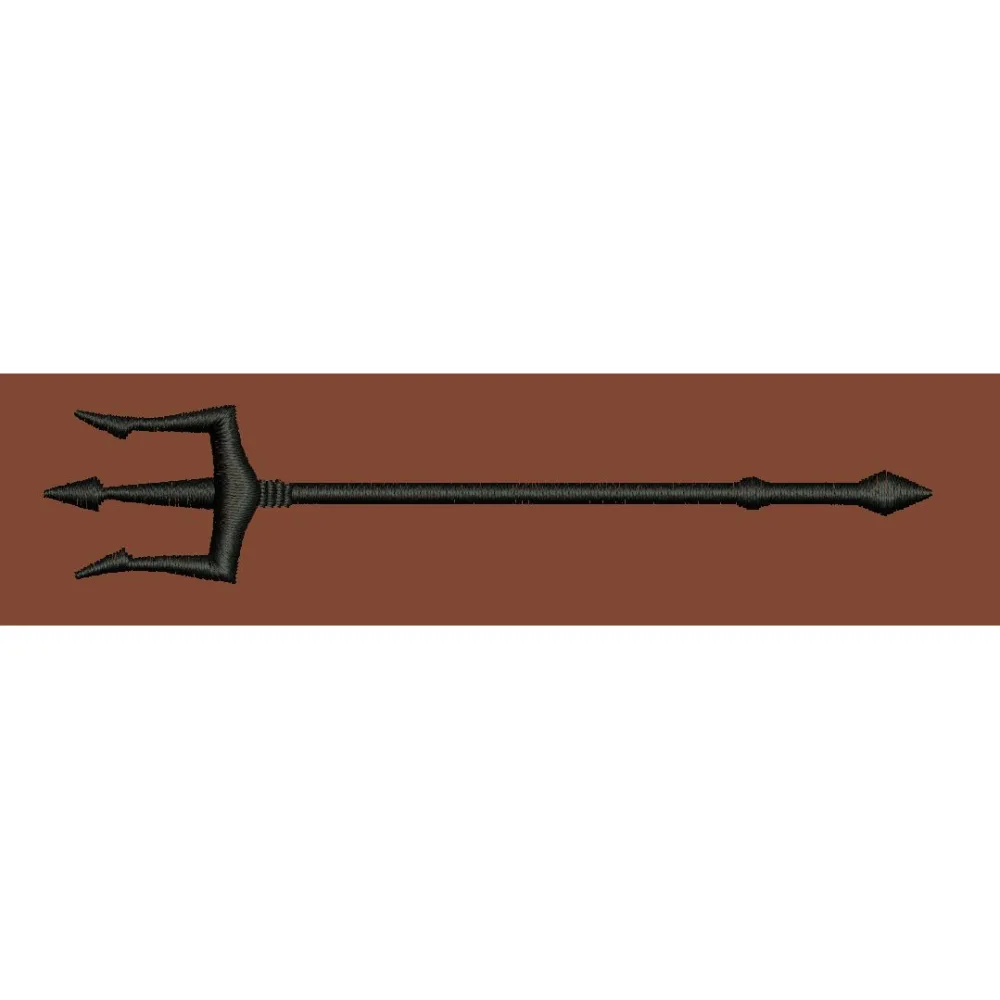 Trident Symbolic Weapon Embroidery Design