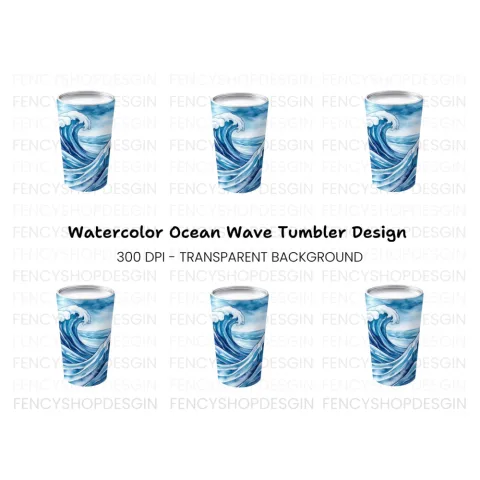 Dynamic Ocean Wave Tumbler Clipart Bundle