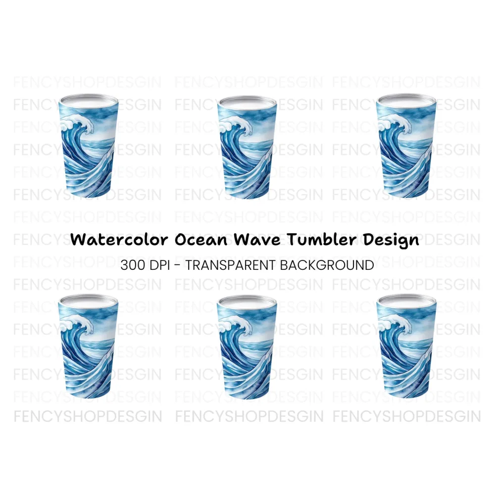 Dynamic Ocean Wave Tumbler Clipart Bundle