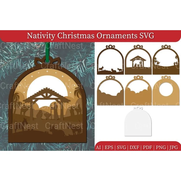 Nativity Christmas Ornament SVG