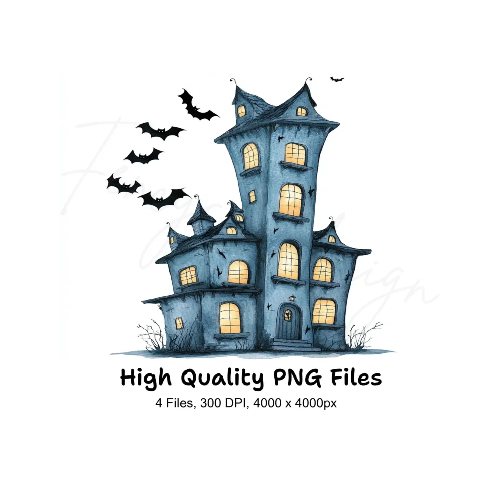 Spooky Haunted House Clipart Bundle