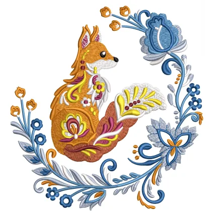 Fox Embroidery Design