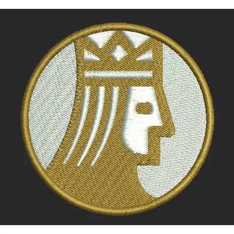 Monarch Profile Crest Embroidery Design