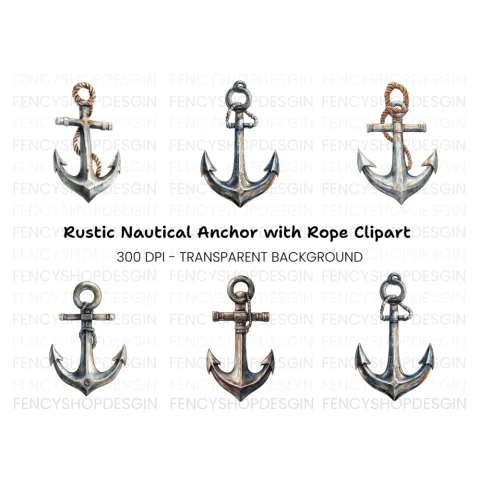 Nautical Anchor Clipart Bundle
