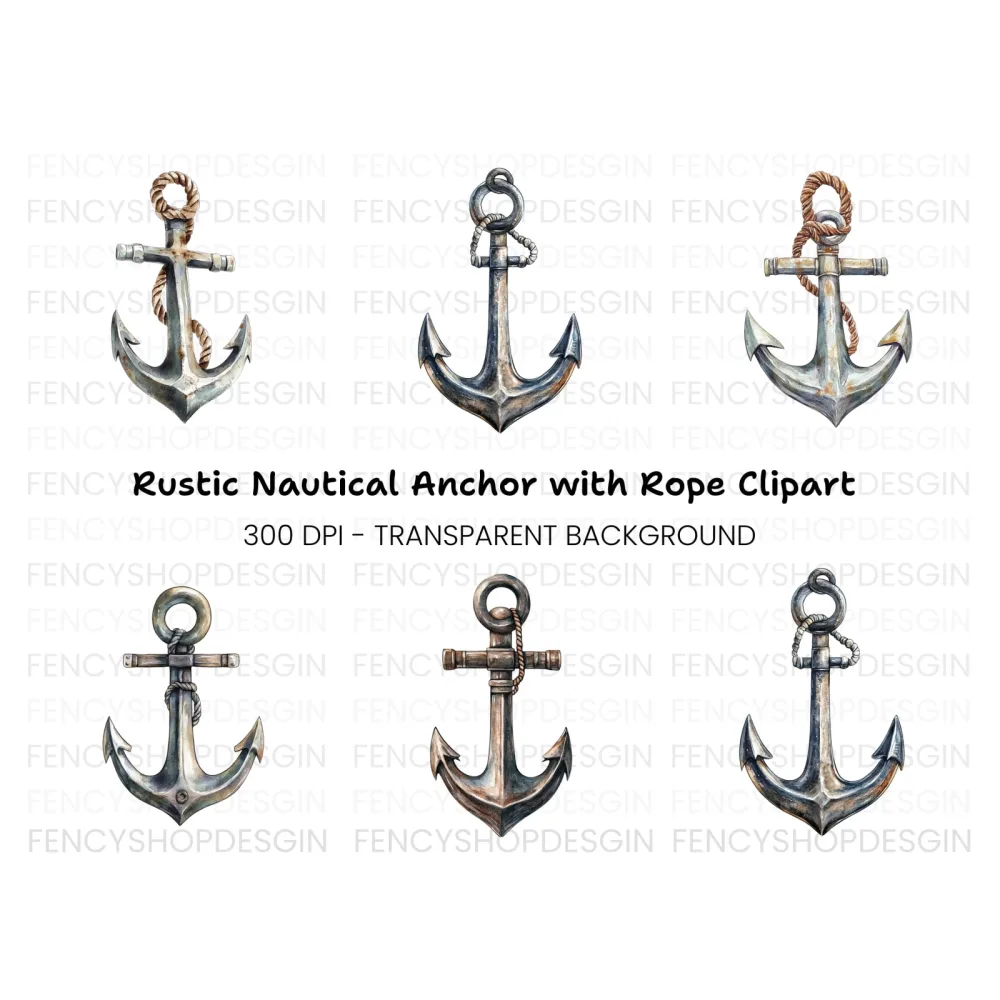Nautical Anchor Clipart Bundle