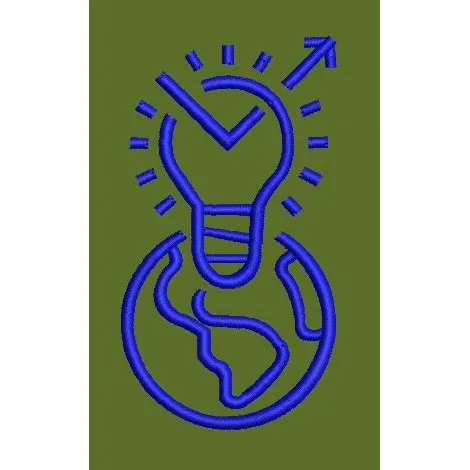 Global Innovation Bulb Embroidery Design