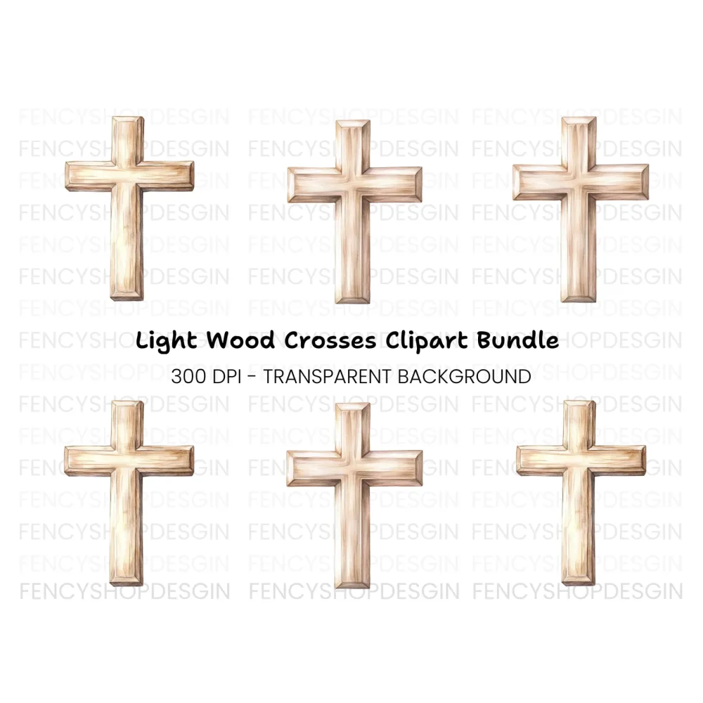 Wooden Cross Clipart Bundle