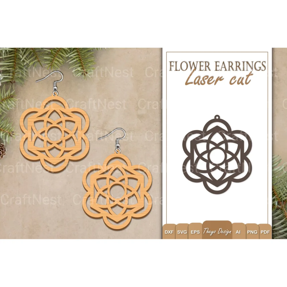 Earrings Flower SVG Bundle