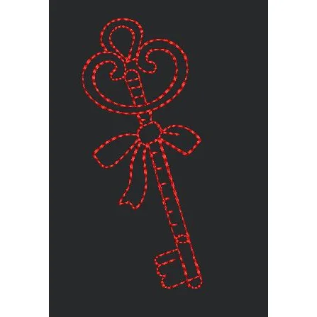 Ornate Key Ribbon Embroidery Design