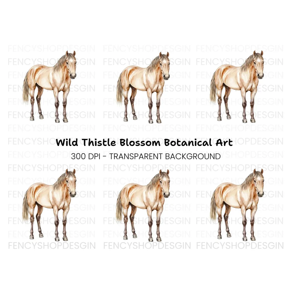 Palomino Horse Clipart Bundle