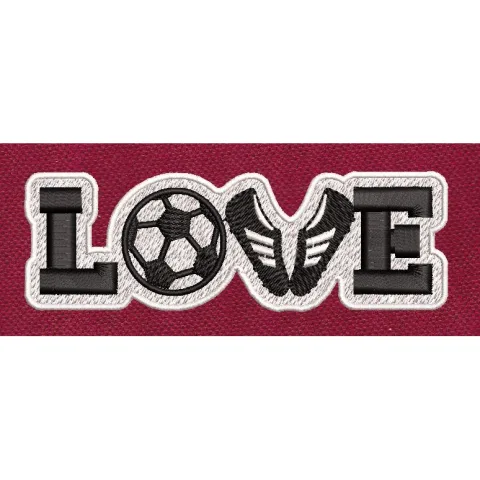 Love Black And White Embroidery Design