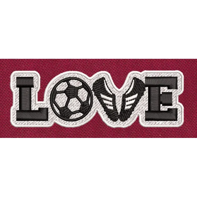 Love Black And White Embroidery Design