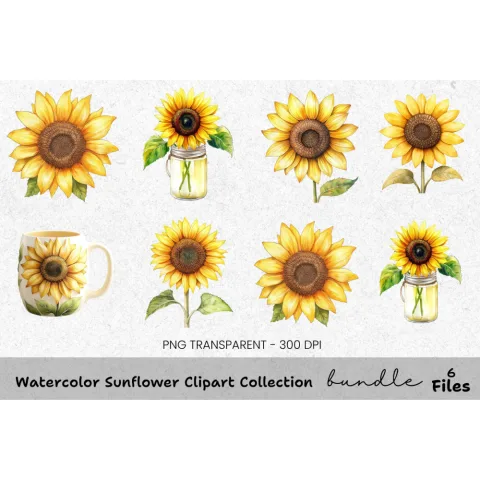 Sunflower Clipart Bundle