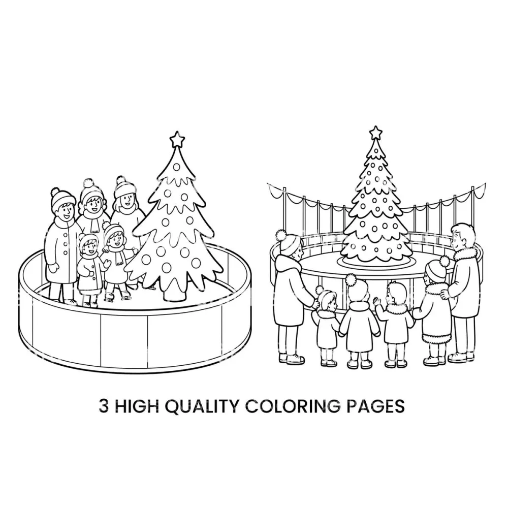 Christmas Tree Ice Rink Coloring Books