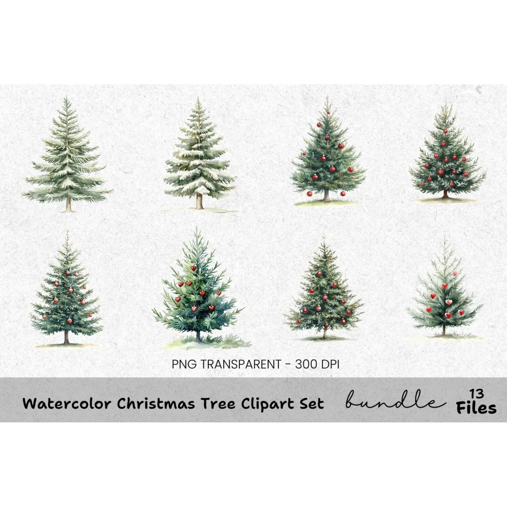 Christmas Tree Clipart Bundle