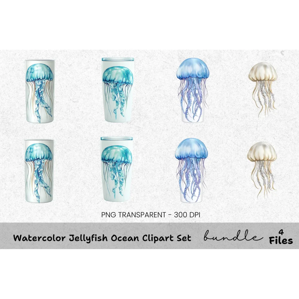 Jellyfish Ocean Clipart Bundle