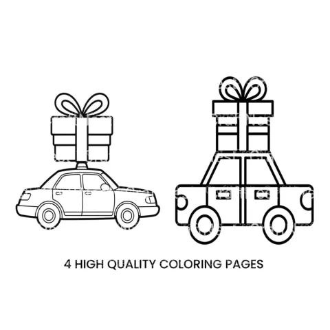 Cars with Gifts Coloring Books