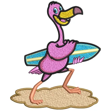 Pink Duck Embroidery Design