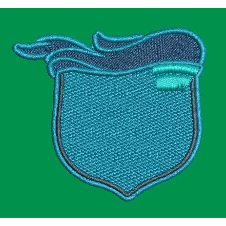 Stylized Shield Pocket Emblem Embroidery Design