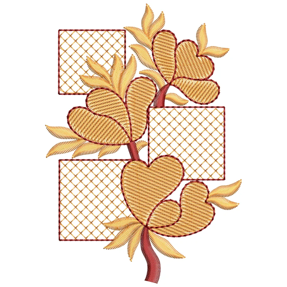 Net Art Flower Embroidery Design
