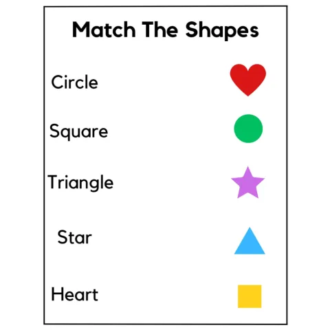 Match Shapes to Names Worksheets