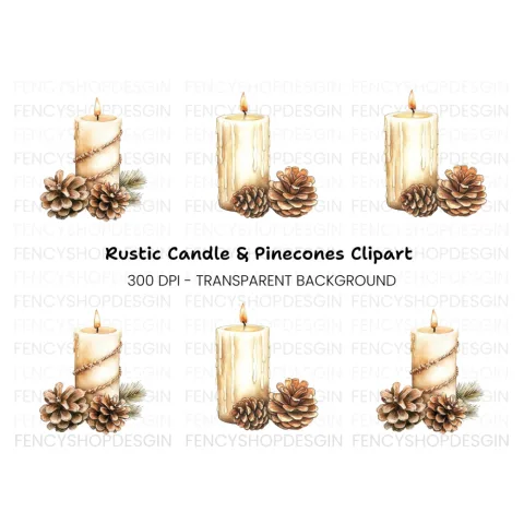 Christmas Candle Clipart Bundle