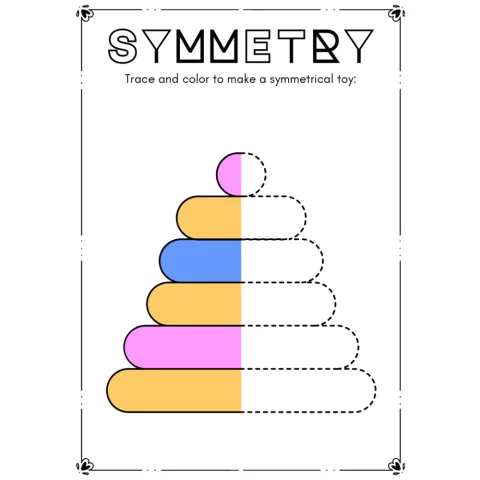 Symmetry Tracing and Coloring Worksheets