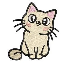 Cat I Embroidery Design