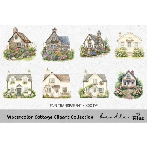 Cottage Clipart Bundle